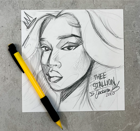 Thee Stallion 2 6x6 Drawing