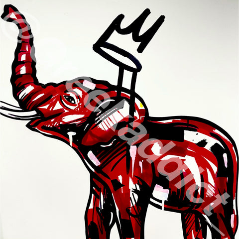 OG Red Elephant Print